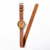 DODO DEER OEM Quartz Couple Bamboo Watches with Extended Leather Strap