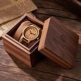 DODO DEER OEM Quartz Couple Bamboo Watches with Extended Leather Strap