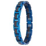 Adjustable Wood Bracelet Black Blue Plated Stainless Steel Custom Bracelet for Men