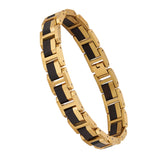 Golden Plated Ebony Wood Braclelet for men