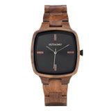 Curren Square Men Walnut Wood Watch