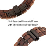 Sport Stainless Steel Walnut Wood iWatch Band