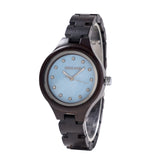 2025 Latest Christmas Gift DODO DEER Women's Fashion Wooden Wristwatch with Rhinestone Shell Dial