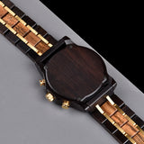 Royal Design Gold Stainless Steel And Wood Wristwatch For Men