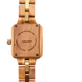 Modern Stylish Small Wrist Square Wooden Watches for Girls Ladies