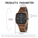 Curren Square Men Walnut Wood Watch