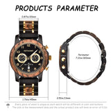 Royal Design Gold Stainless Steel And Wood Wristwatch For Men