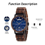 Natural Wooden Watches OEM Men Dress Wristwatch