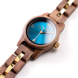 Wooden Watch Exquisite Small Women's Walnut Japanese Movement high Quality Exquisite Wooden Box gift