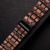 Sport Stainless Steel Walnut Wood iWatch Band