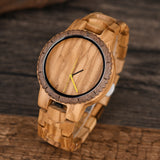 Artisan-Crafted Retro Walnut and Olive Wood Men's Wooden Watch