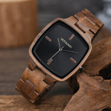 Curren Square Men Walnut Wood Watch