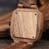 Curren Square Men Walnut Wood Watch