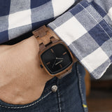 Curren Square Men Walnut Wood Watch