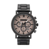 Chronograph Men's Stainless Steel Band Business Wristwatch Quartz Clock with Luminous Pointers