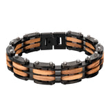 Chinese Manufacturer 2 Color Optional Personalized Segmented Natural Walnut Olive Wood Links Bracelet