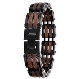 Chinese Manufacturer 2 Color Optional Personalized Segmented Natural Walnut Olive Wood Links Bracelet