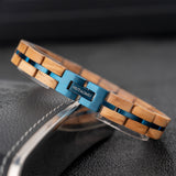 Jewelry Adjustable Wood Bracelet Black Blue Plated Stainless Steel Custom Bracelet for Men and Women