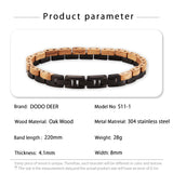 Slim Wood & Steel Bracelet for ladies