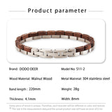 Slim Wood & Steel Bracelet for ladies