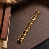 Golden Plated Ebony Wood Braclelet for men