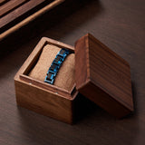 Adjustable Wood Bracelet Black Blue Plated Stainless Steel Custom Bracelet for Men