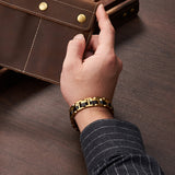 Golden Plated Ebony Wood Braclelet for men