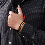 Golden Plated Ebony Wood Braclelet for men