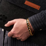 Golden Plated Ebony Wood Braclelet for men