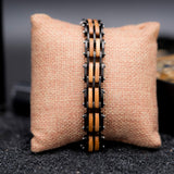 Chinese Manufacturer 2 Color Optional Personalized Segmented Natural Walnut Olive Wood Links Bracelet