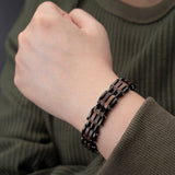 Chinese Manufacturer 2 Color Optional Personalized Segmented Natural Walnut Olive Wood Links Bracelet