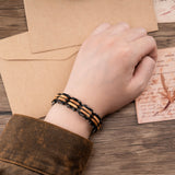 Chinese Manufacturer 2 Color Optional Personalized Segmented Natural Walnut Olive Wood Links Bracelet