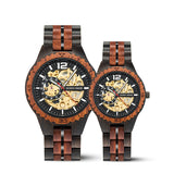 Luxury Lover's Wooden custom logo Automatic watches for couples