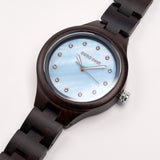 2025 Latest Christmas Gift DODO DEER Women's Fashion Wooden Wristwatch with Rhinestone Shell Dial