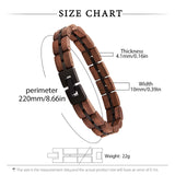 Black Blue Plated Stainless Steel Custom Wood Bracelet for Men and Women