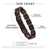 Personalized Segmented Natural Walnut Olive Wood Links Bracelet