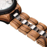 DODO DEER Men Three eyes Wooden Watches Chronograph Wristwatch