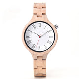 DODO DEER Elegant Ladies Wooden Watch with Roman Numerals