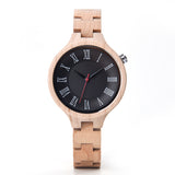 DODO DEER Elegant Ladies Wooden Watch with Roman Numerals