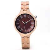 DODO DEER Elegant Ladies Wooden Watch with Roman Numerals