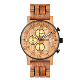 Groomsmen Best Man Gift Chrono olive wood watch on men wrist