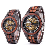 Luxury Lover's Wooden custom logo Automatic watches for couples