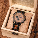 Custom Brand Clock Relogio Masculino chronograph wood watch