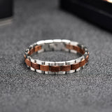 DODO DEER Fashion Wood Steel Jewelry Bracelet Customized LOGO Handmade Men's Wooden Bracelet