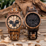 Multifunction Stop Watch Dropshipping Men's Wood Watch