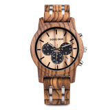 Multifunction Stop Watch Dropshipping Men's Wood Watch