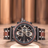 Business style wooden watches with luminous hands