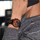 DODO DEER Multifunction Metal Wood Watch For Men's Anniversary gift