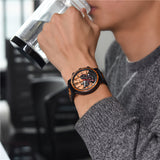 DODO DEER Multifunction Metal Wood Watch For Men's Anniversary gift