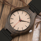 Curren watches men sandal wood watch with leather strap